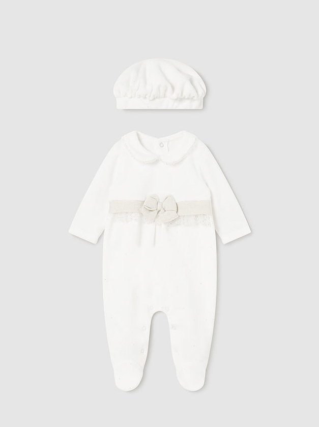 Baby Girl 2pc Onesie With Beret Set - NorthGirls