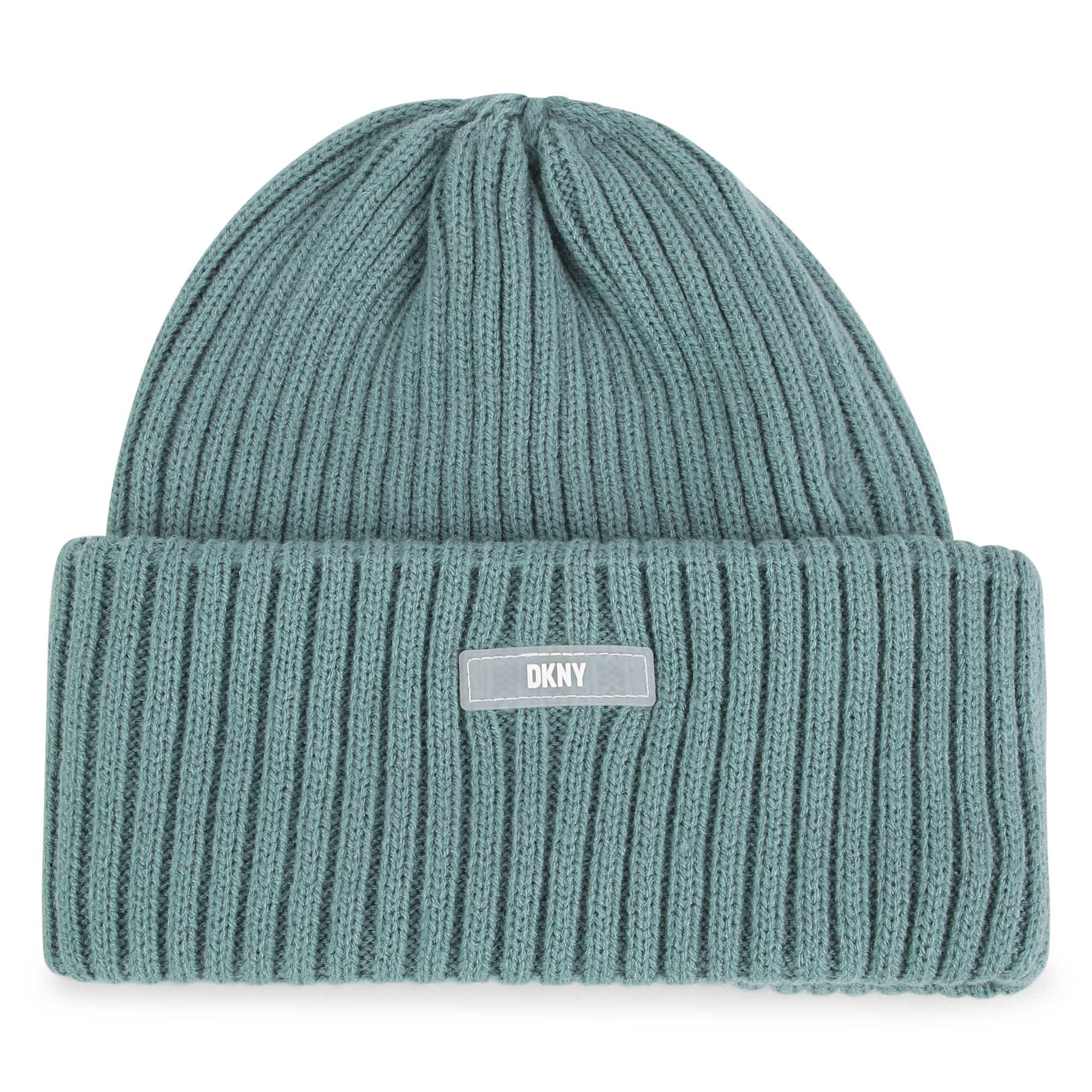 DKNY Junior Blue Knitted Hat With Embroidered Patch _D51000 - 763 - NorthGirls