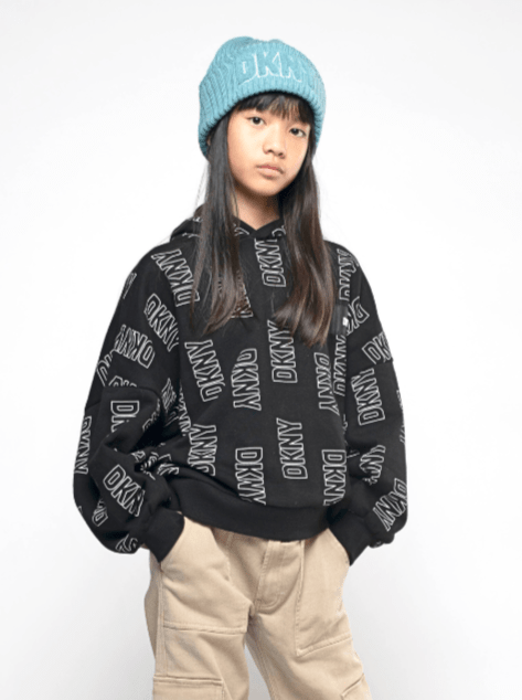 DKNY Junior Blue Knitted Hat With Embroidered Patch _D51000 - 763 - NorthGirls