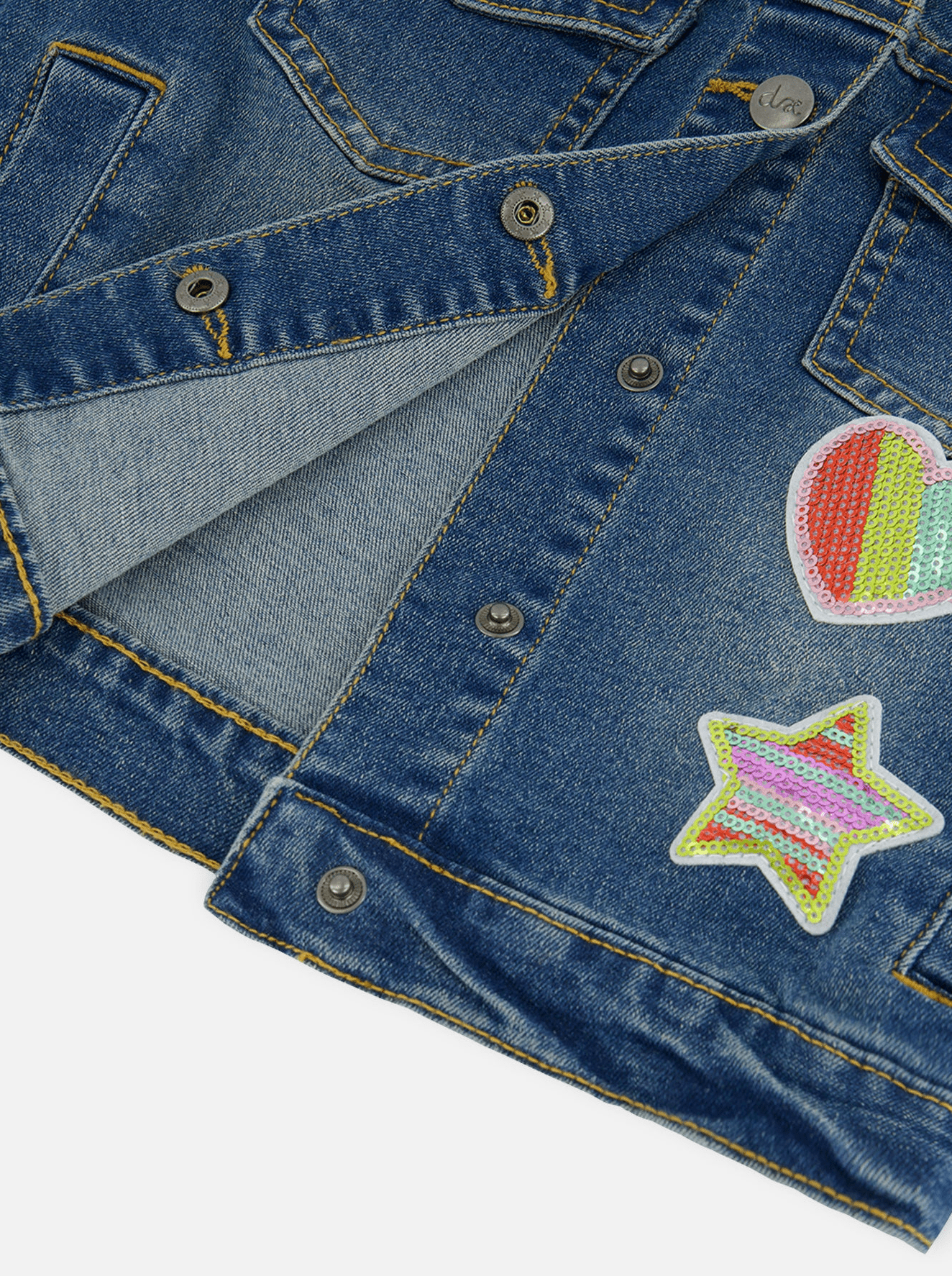 Girls Denim Jacket With Embroidery Patches - NorthGirls