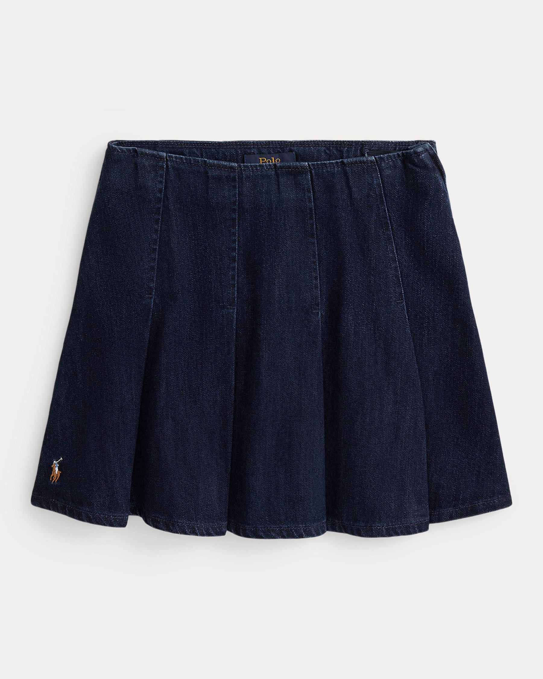 Ralph Lauren Girls Pleated Cotton Denim Skirt