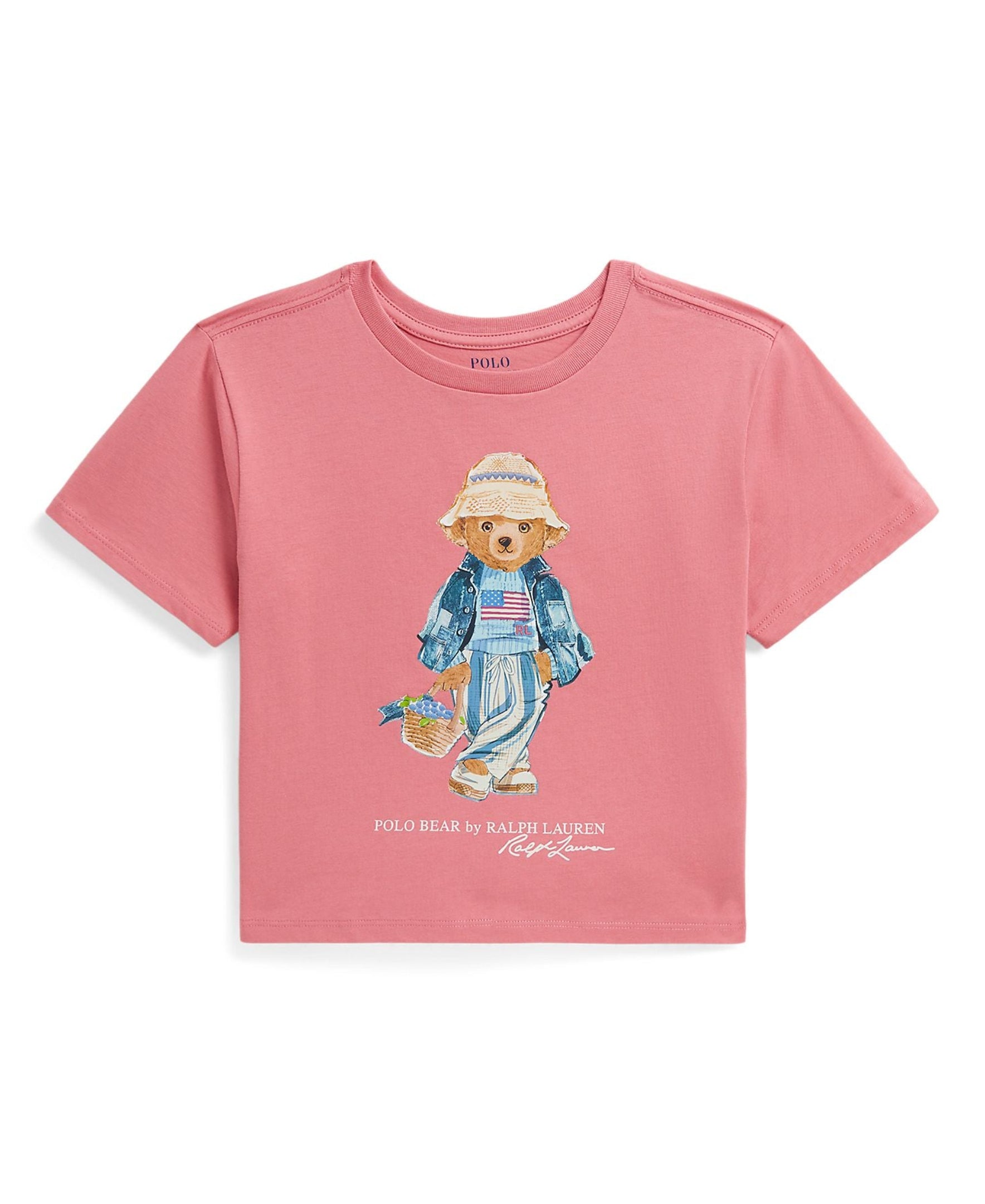 Ralph Lauren Girls Polo Bear Jersey Knit Pink T-Shirt_ 313A11804001
