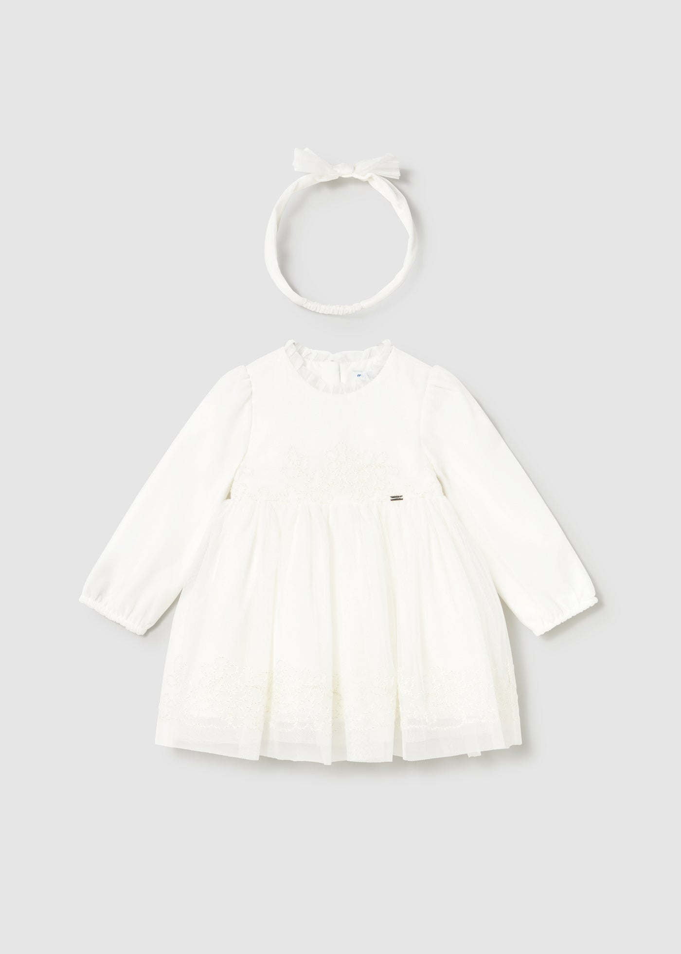 Mayoral Baby Girls Embroidered Tulle Ceremony Dress_ 2902 - NorthGirls