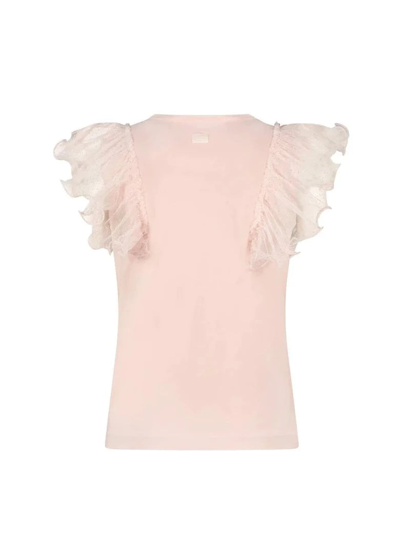 Le Chic  Noblesse Sparkly Tulle T-Shirt Pink _C312-5402-220