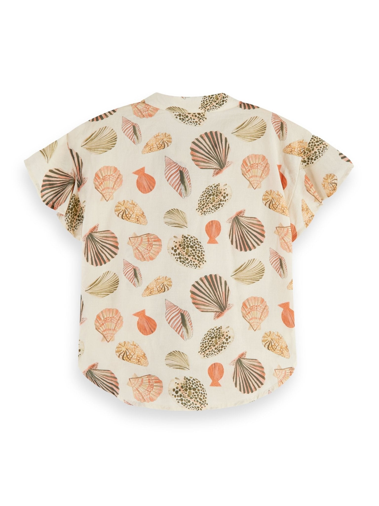 Scotch & Soda Cream Knotted Front Short Sleeved Shirt with Shells Print _ 176698 - 6913 - NorthGirls