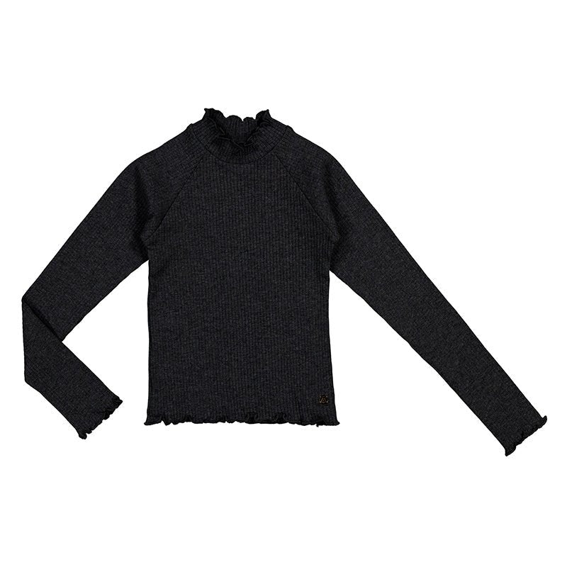 Teen Girl Ribbed Mockneck Long Sleeve Shirt - NorthGirls
