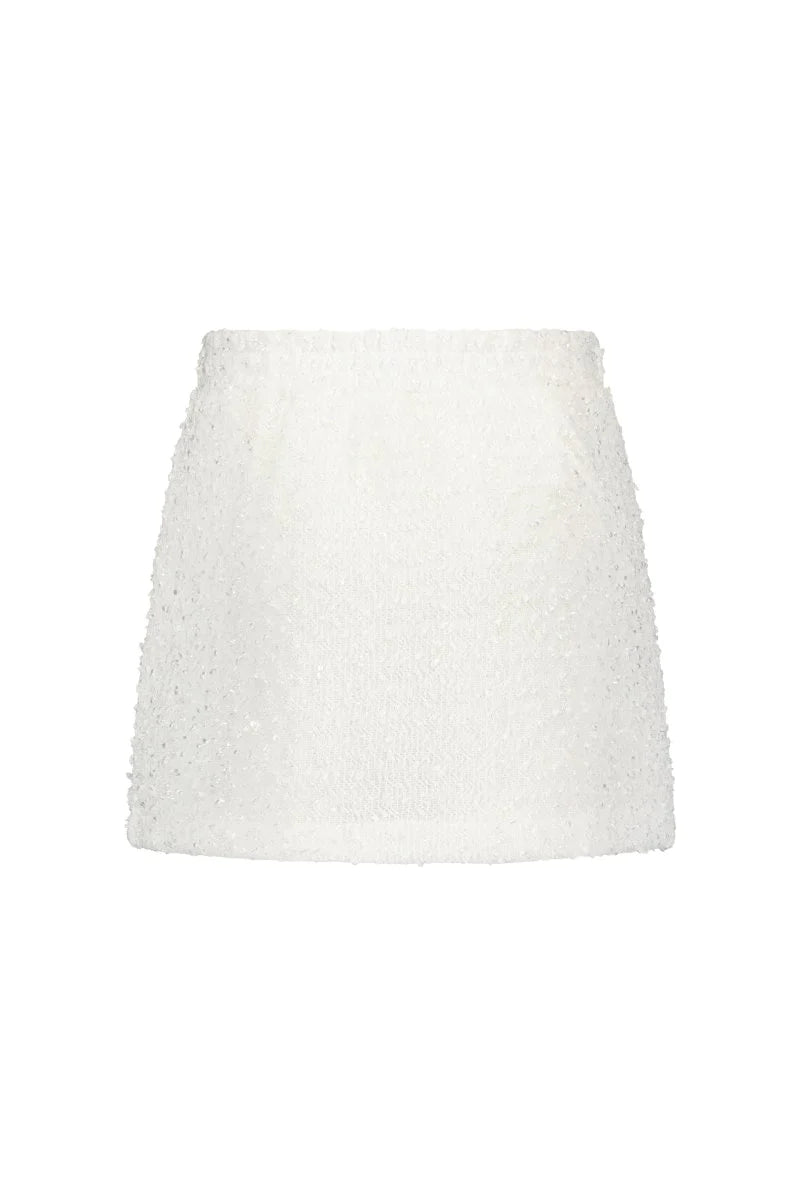 Le chic Off White Tialsa Glitter-Knit Skirt _C312-5715-003