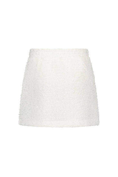 Le chic Off White Tialsa Glitter-Knit Skirt _C312-5715-003
