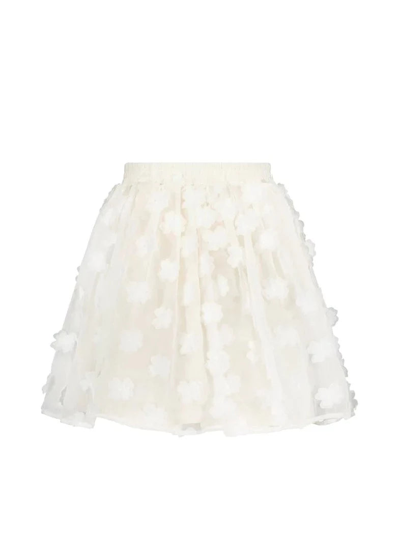 Le Chic Twilight Flower Voile Skirt Off White_C312-5700-003
