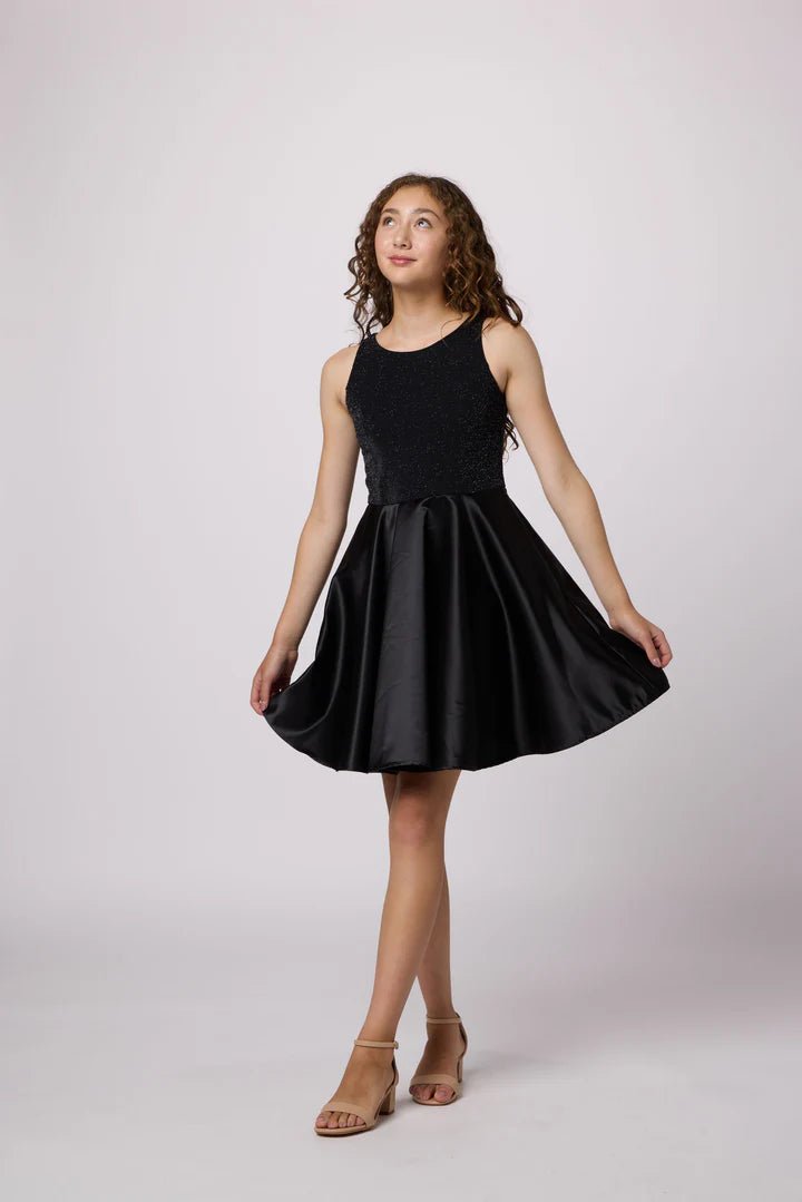 UDT MICHELLE Glitter & Satin Racer Back Dress _ K4090 - NorthGirls