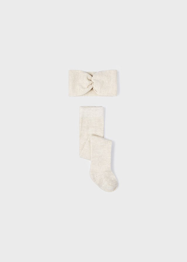Mayoral Baby Tights & Headband _Champagne 9528 - 091 - NorthGirls