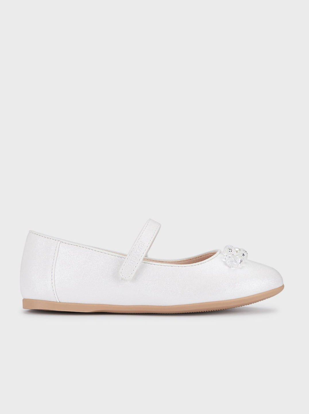 Mayoral Formal Ballet Flats w/Beads & Pearls _White 43437 - 087 - NorthGirls