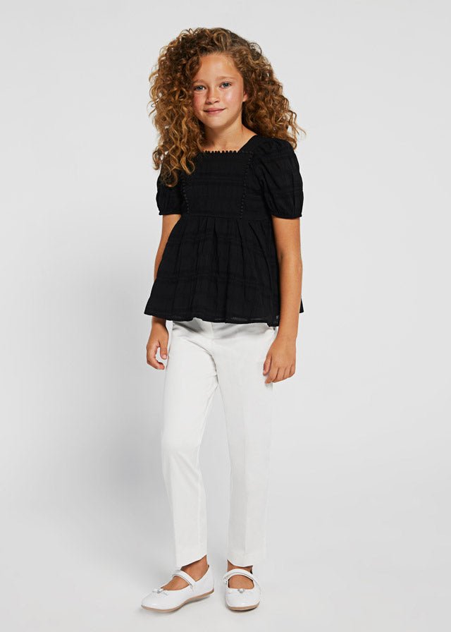 Mayoral Junior Cropped Satin Pants_ Natural 6567 - 92 - NorthGirls