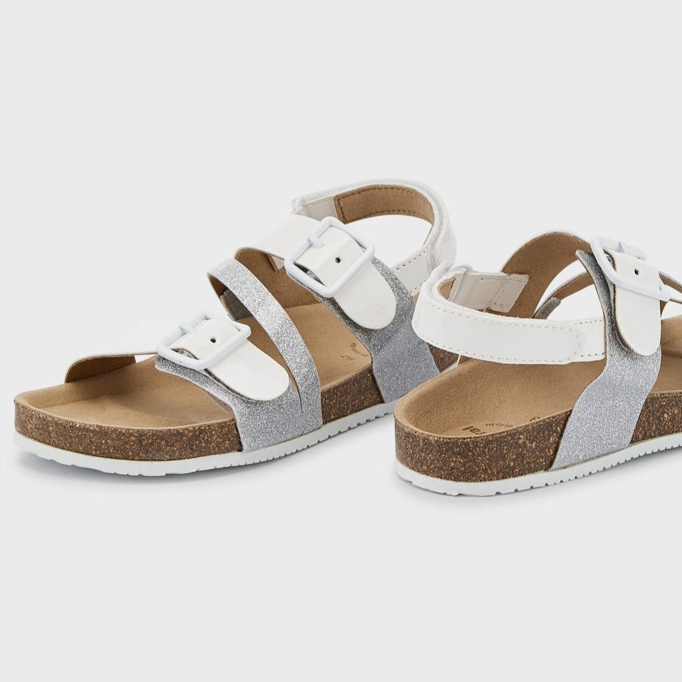 Mayoral Mini Strapped Glitter Sandals White Silver_45369 - 23 - NorthGirls