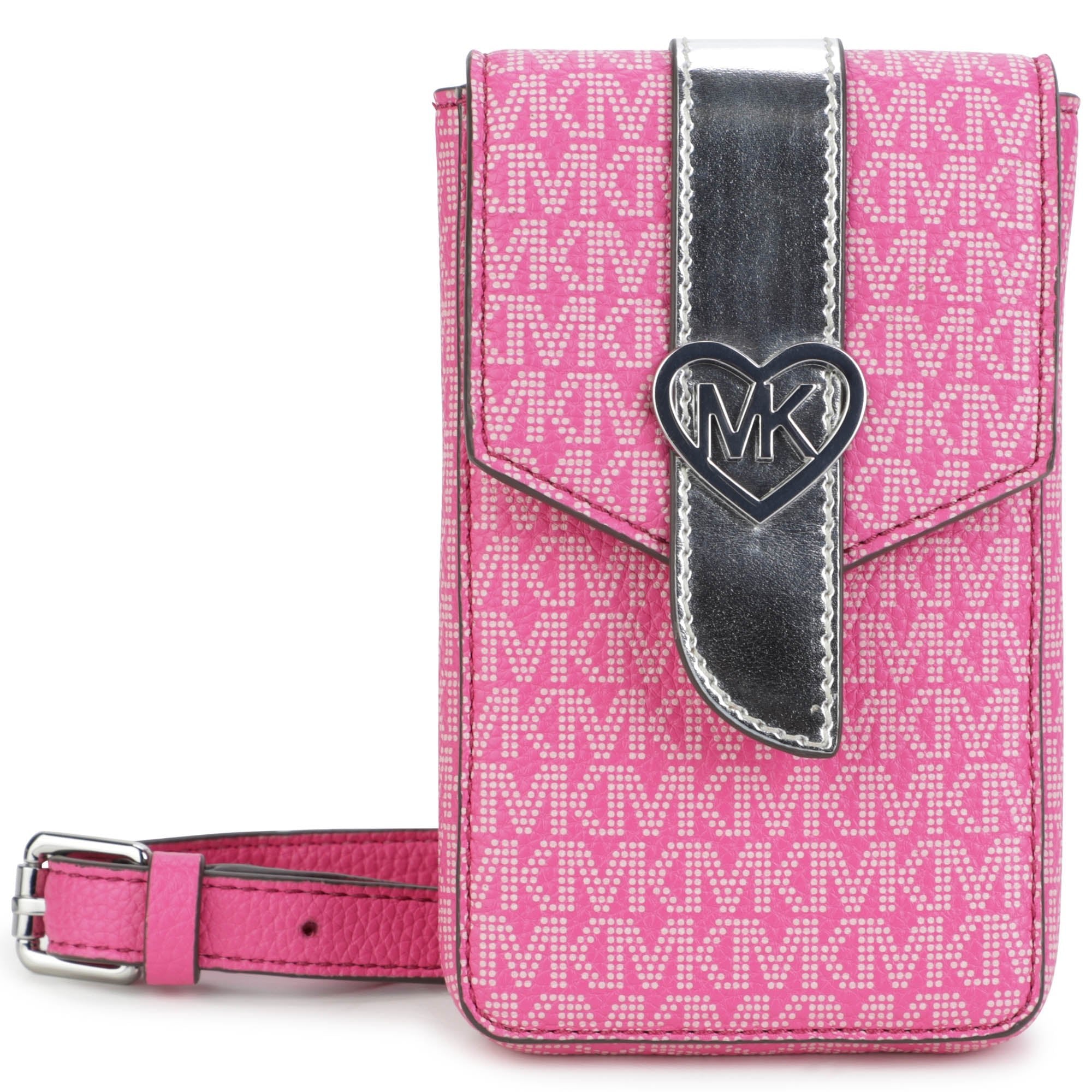 Michael Kors Leather Shoulder Bag w/Logo Print _Pink R10157 - 49M - NorthGirls
