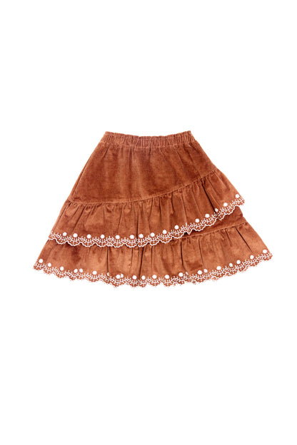 Girls Ruffle Cord Skirt