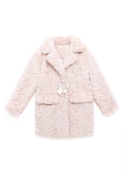 Girls Long Faux Fur Coat