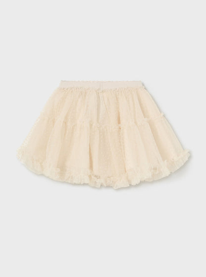 Mayoral Baby Off White Polka Dot Tulle Skirt _2967-21