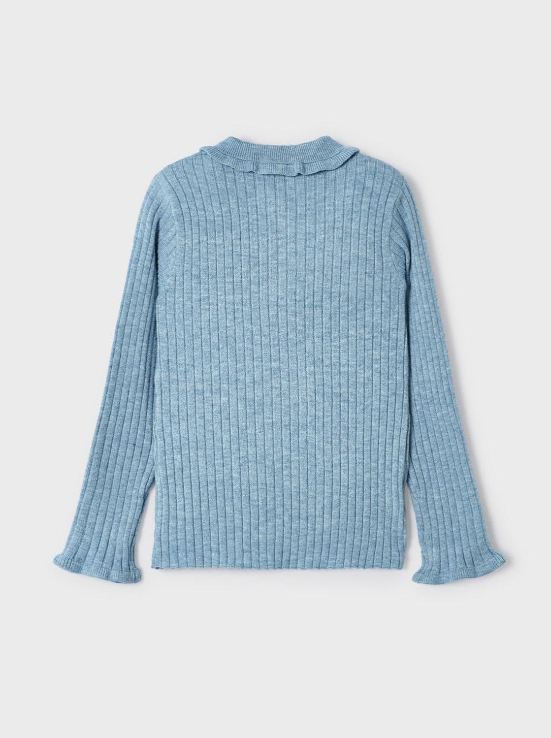 Mayoral Mini Blue Collared Rib Knit Sweater _4194-22