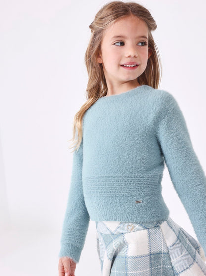 Mayoral Mini Blue Horizontal Rib Detail Sweater _4305-86