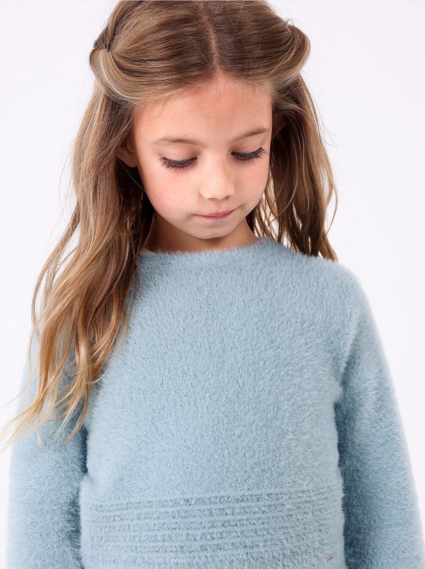 Mayoral Mini Blue Horizontal Rib Detail Sweater _4305-86