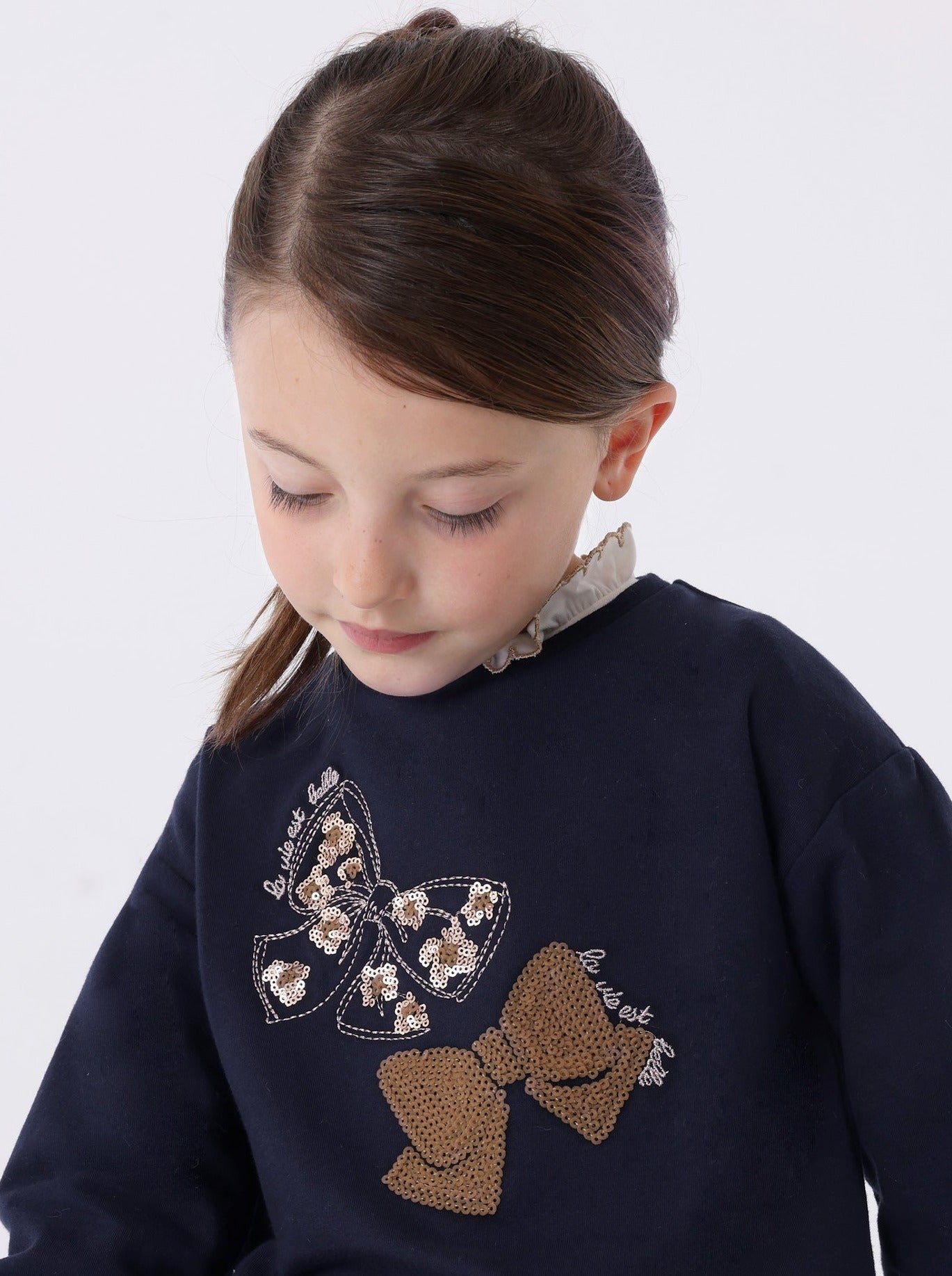 Mayoral Mini Navy Bow Applique Sweatshirt _4401-90