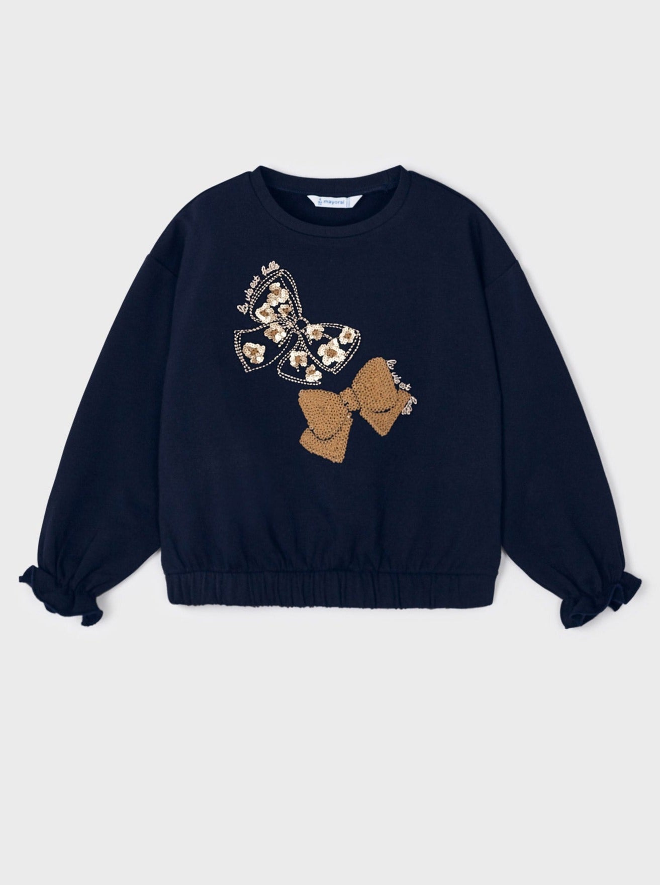 Mayoral Mini Navy Bow Applique Sweatshirt _4401-90