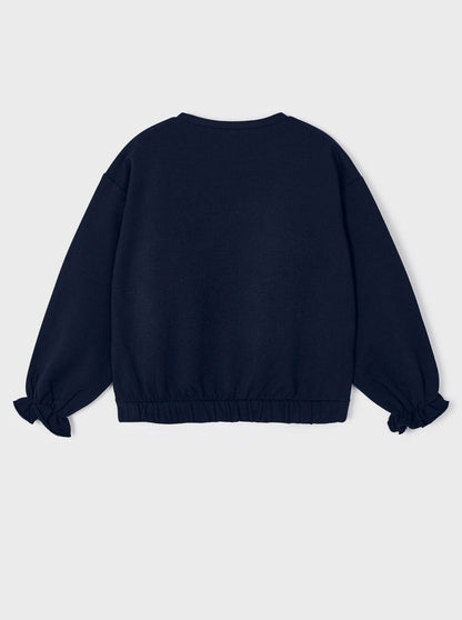 Mayoral Mini Navy Bow Applique Sweatshirt _4401-90