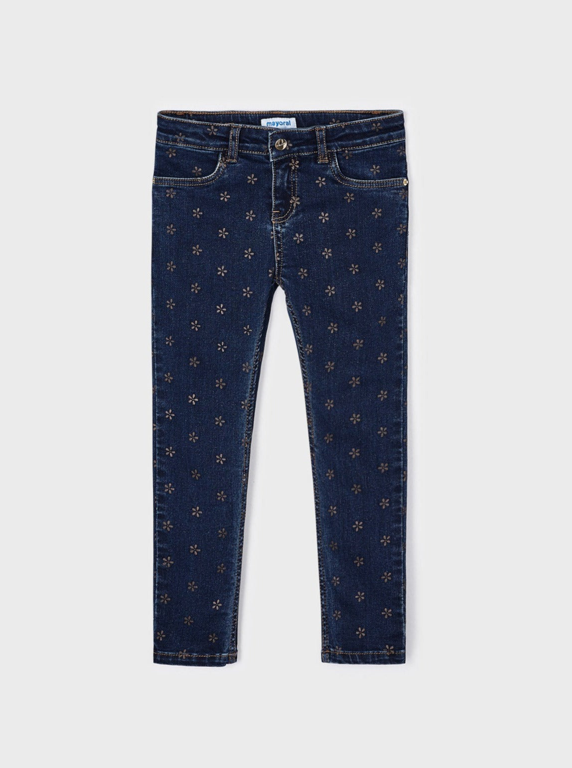 Mayoral Mini Navy Flower Print Jeans _4504-65