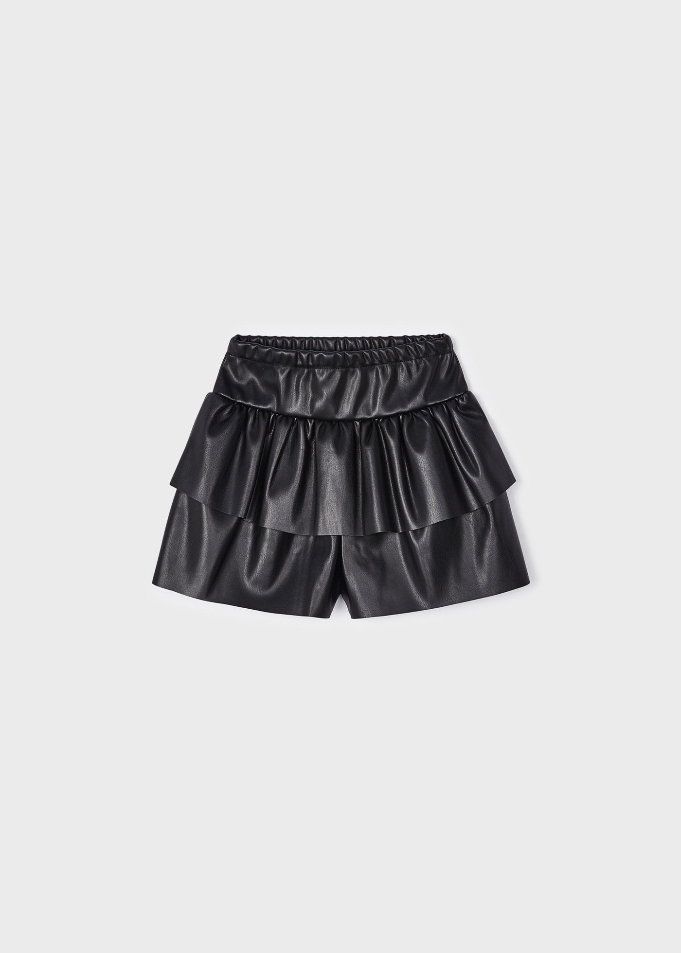 Mayoral Mini Black Ruffle Pleather Skort _4908-80