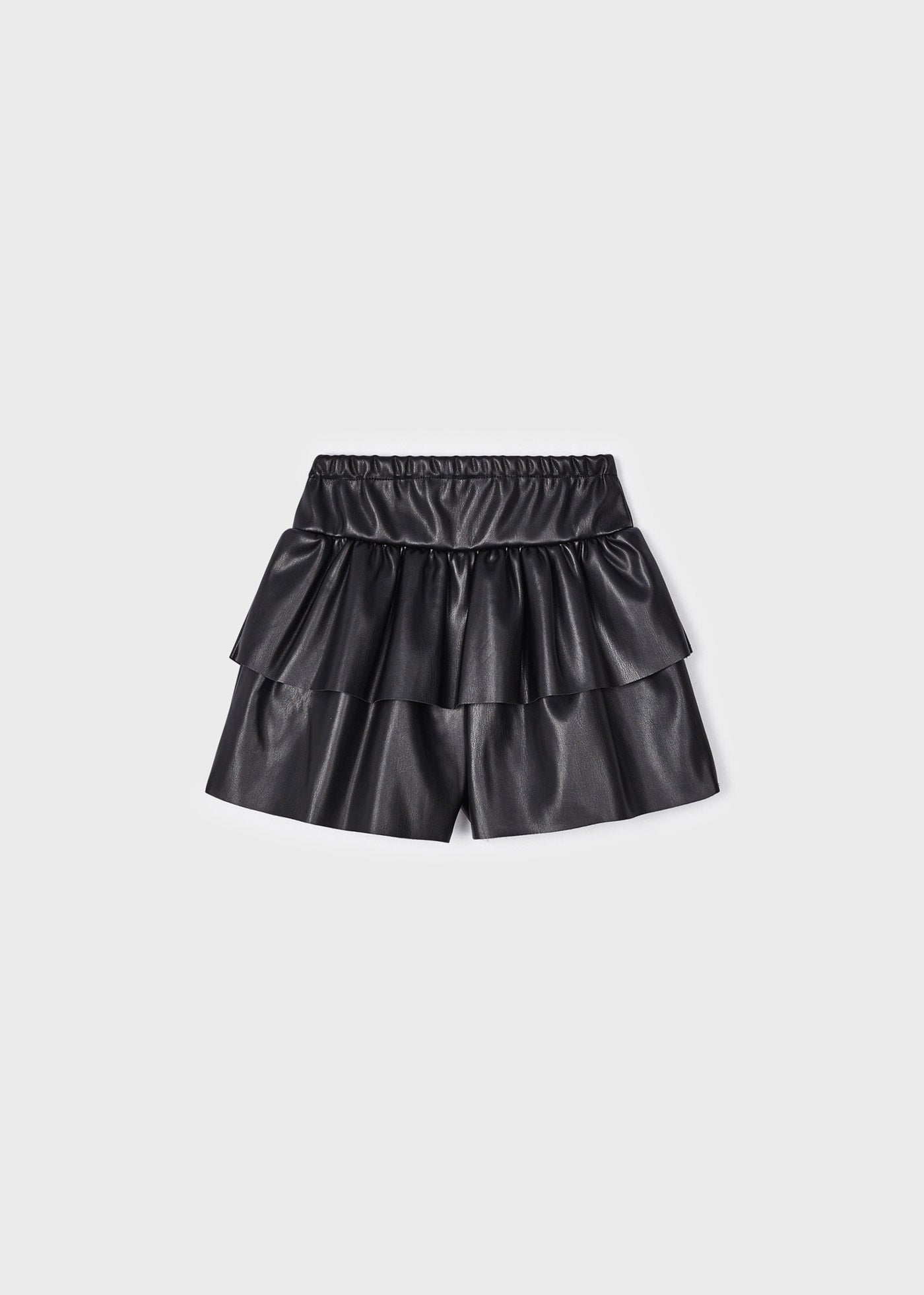 Mayoral Mini Black Ruffle Pleather Skort _4908-80