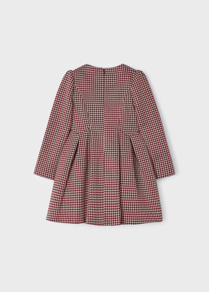 Mayoral Mini Red Peter Pan Collar Plaid Knit Dress _4916-54