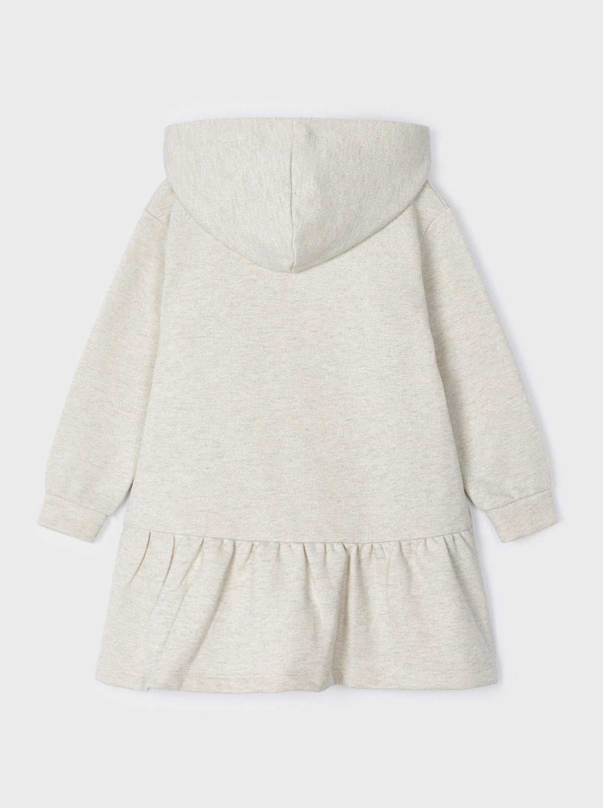 Mayoral Mini Beige Best Friend Graphic Hooded Sweater Dress _4929-11