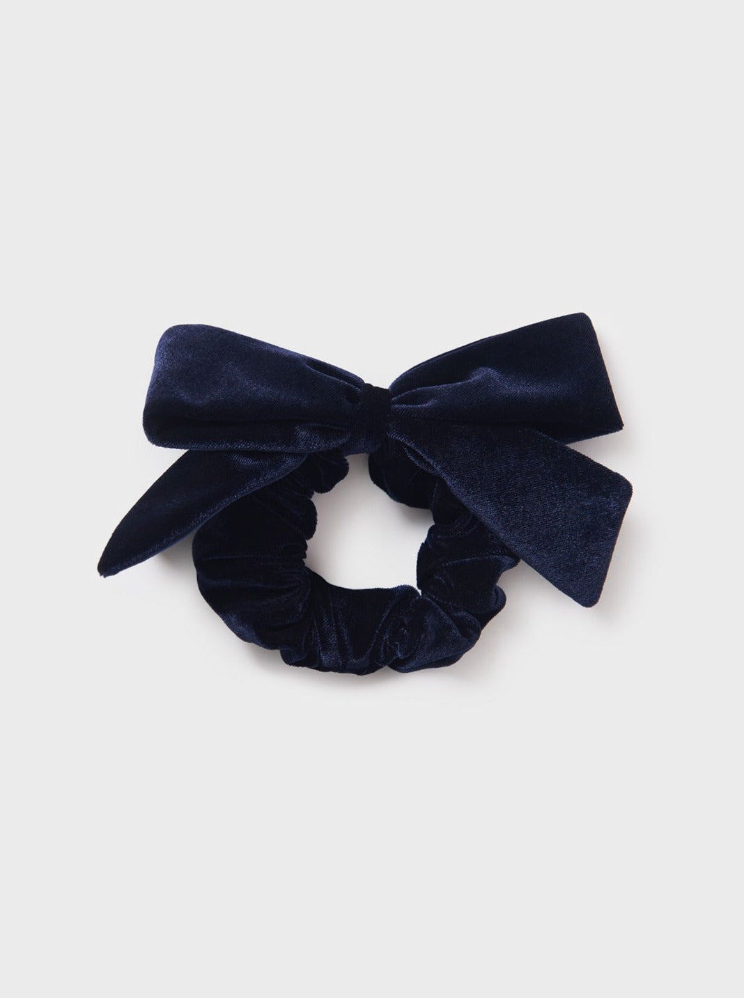 Abel & Lula Navy Velvet Bow Scrunchie _5981-74