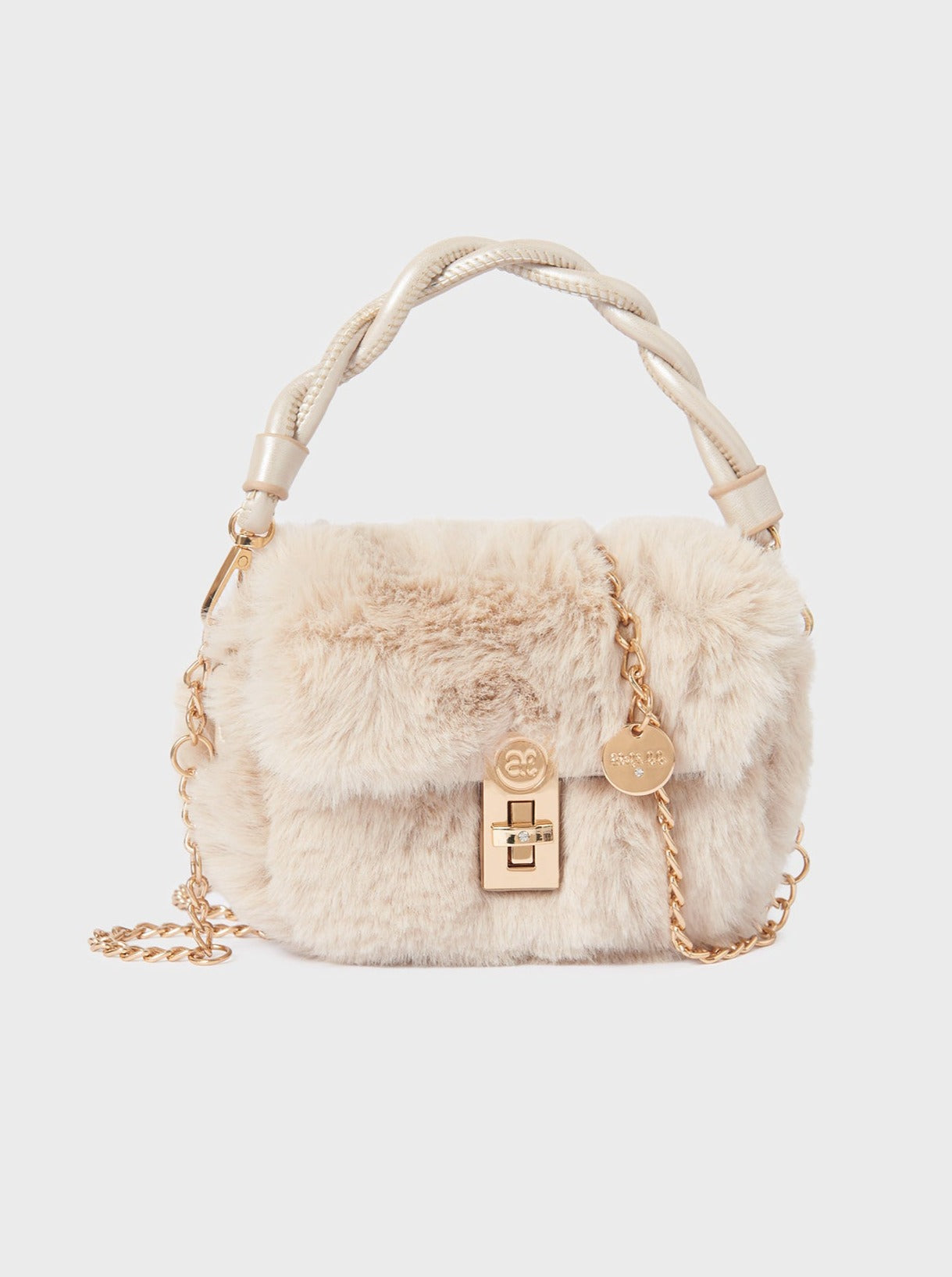 Tote Purse Furry Bag Peach Heart Style Faux Fur Crossbody Bag Luxury Soild  New | eBay