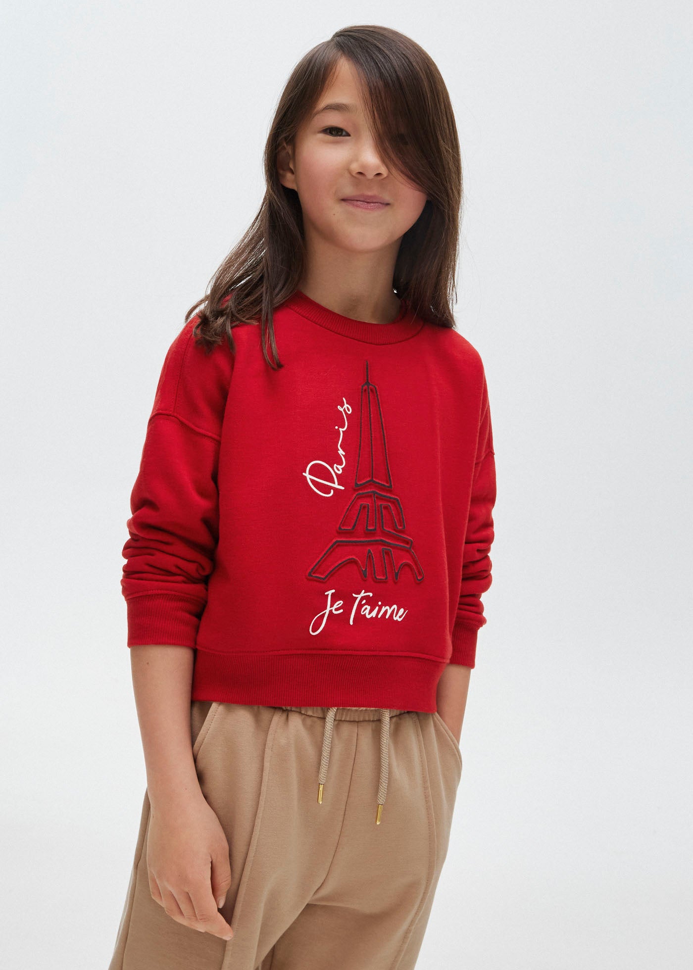 Mayoral Junior Red Paris Crew Neck Sweatshirt _7405-94