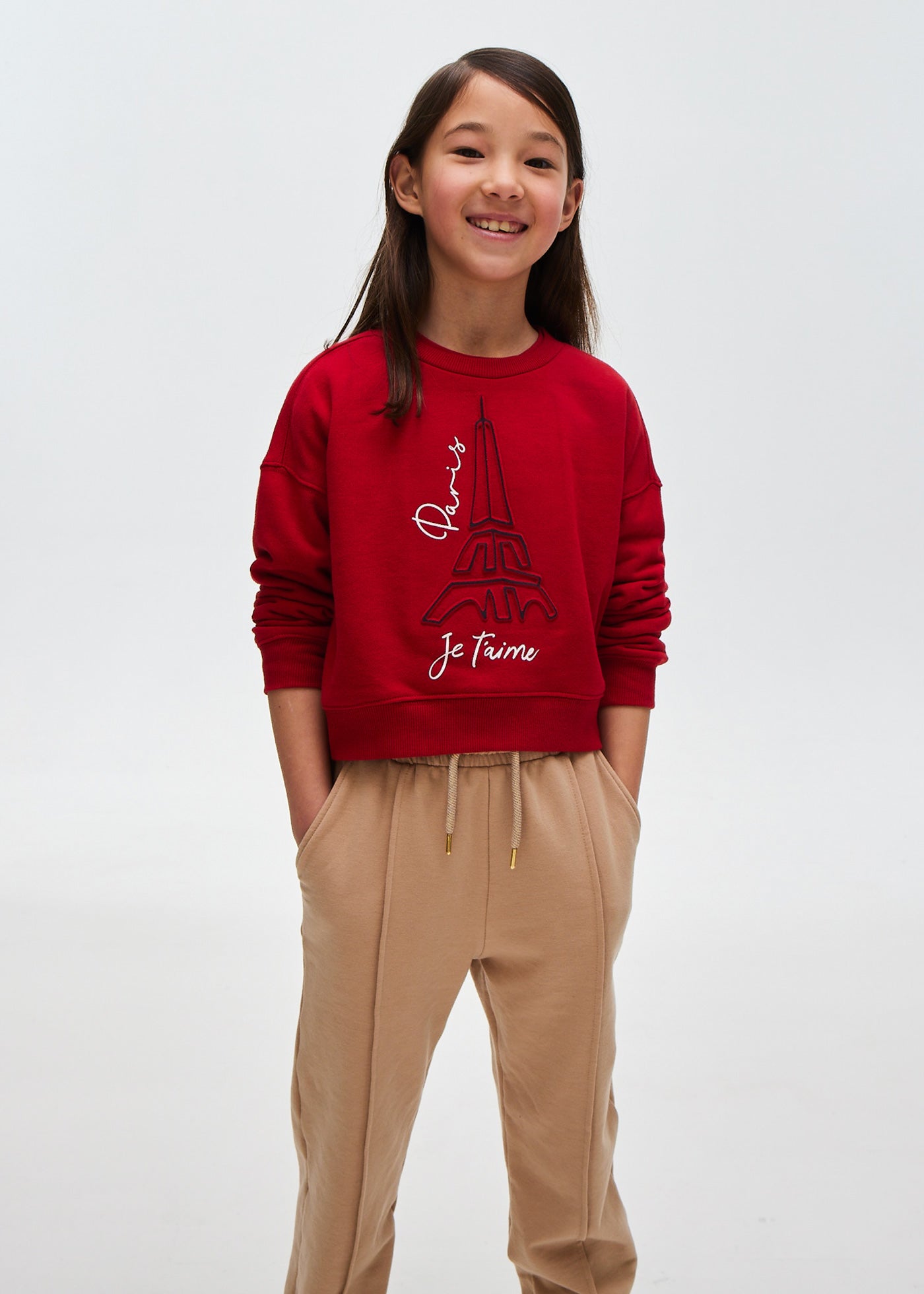 Mayoral Junior Red Paris Crew Neck Sweatshirt _7405-94