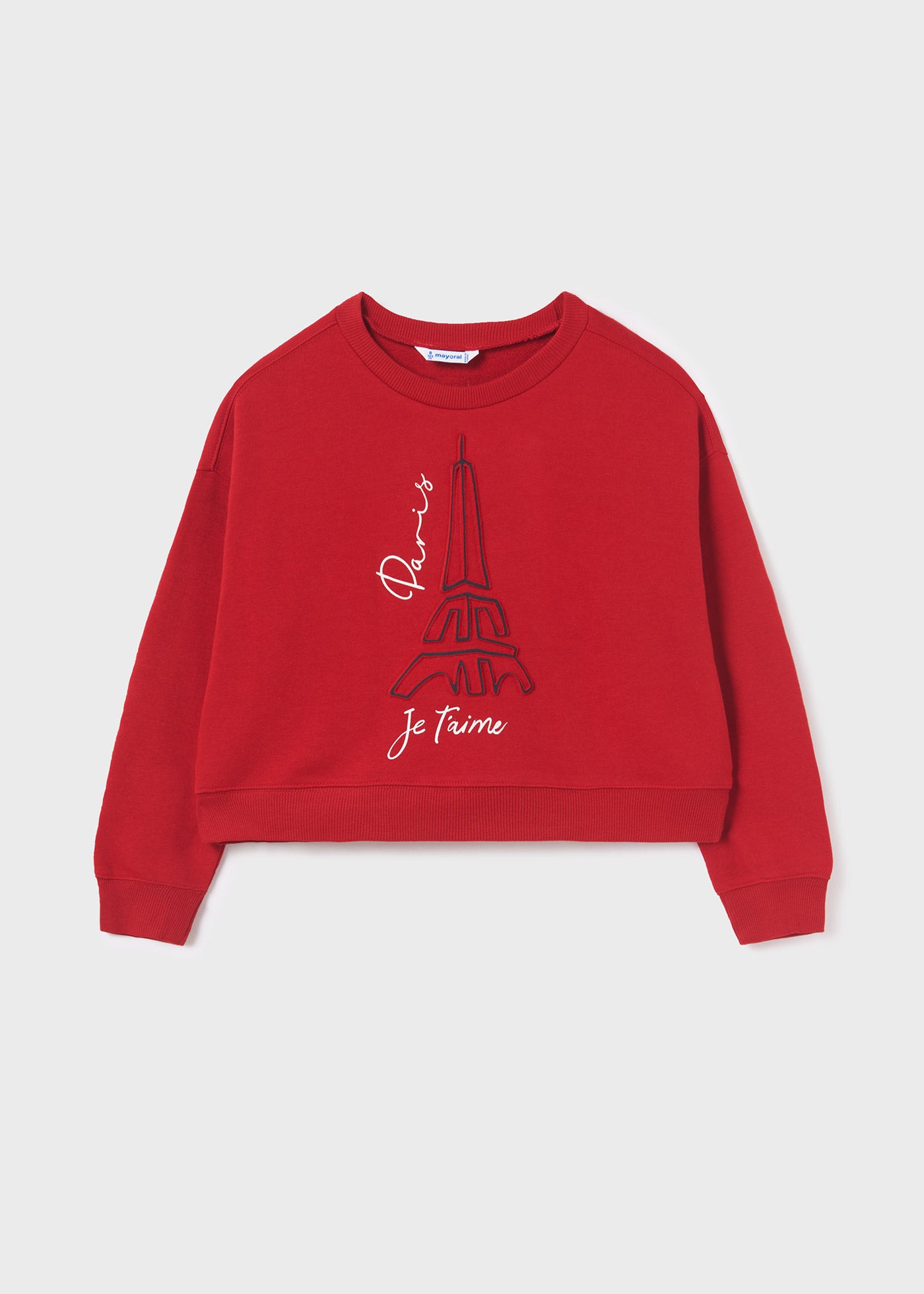 Mayoral Junior Red Paris Crew Neck Sweatshirt _7405-94