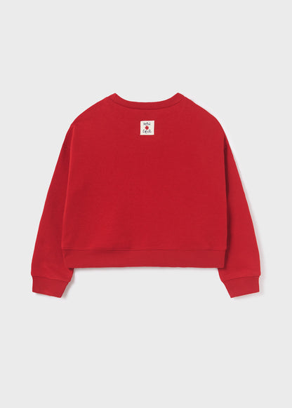 Mayoral Junior Red Paris Crew Neck Sweatshirt _7405-94