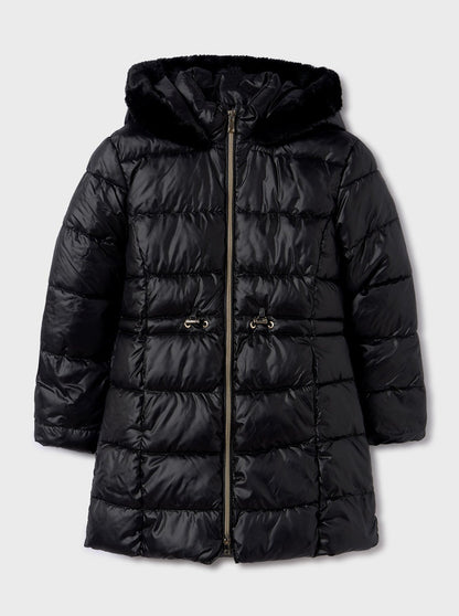 Mayoral Junior Black Long Padded Winter Coat _ 7414-43