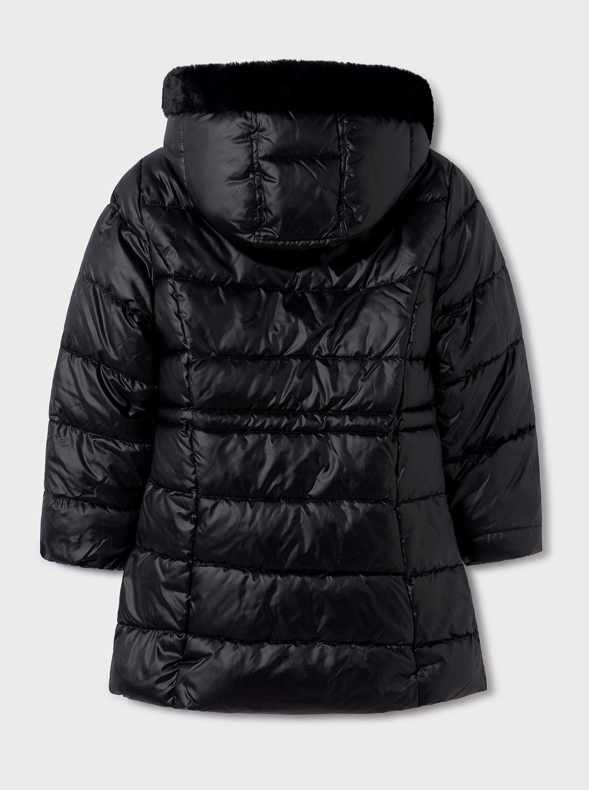 Mayoral Junior Black Long Padded Winter Coat _ 7414-43