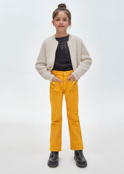 Mayoral Junior Yellow Patch Pocket Straight Pants _7504-15