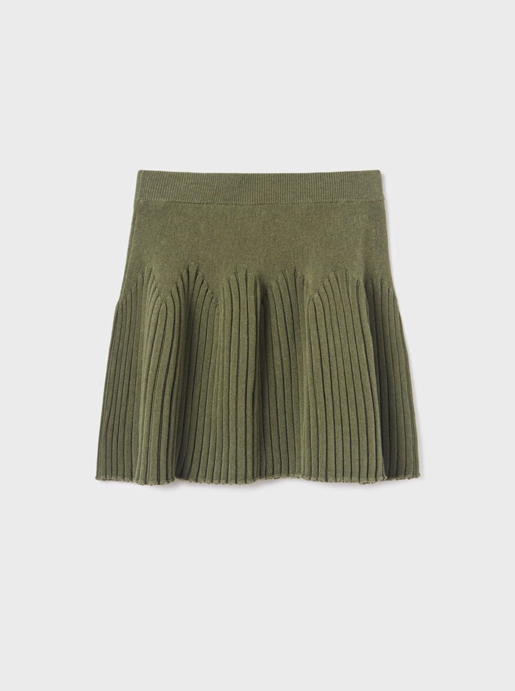 Mayoral Junior Green Rib Knit Flared Skirt _7951-58