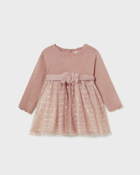 Baby Girl Knit & Sparkly Tulle Dress