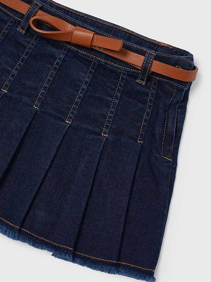 Girls Denim Skirt With Belt