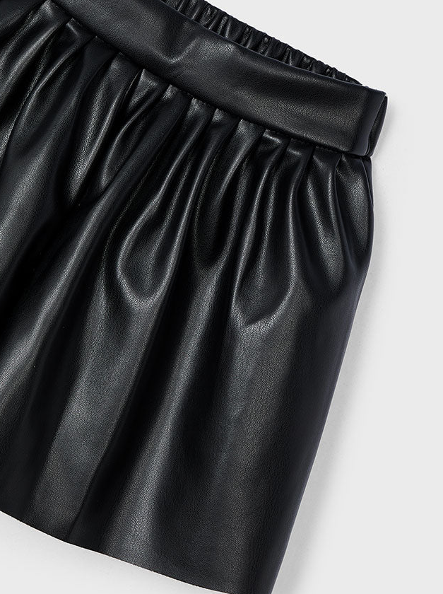 Girls Pleather Mini Skort