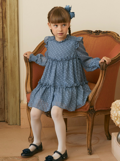 Girls Plumeti Jacquard Dress