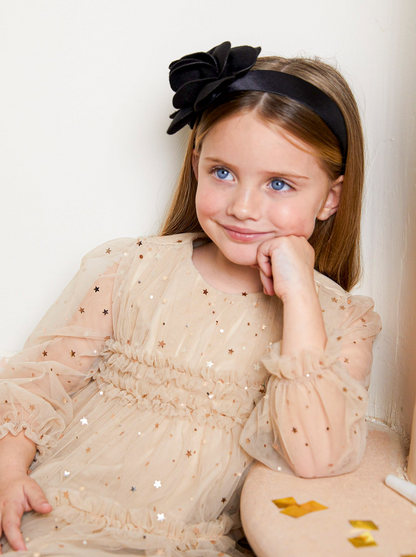 Girls Tulle  and Star Long Sleeve Dress