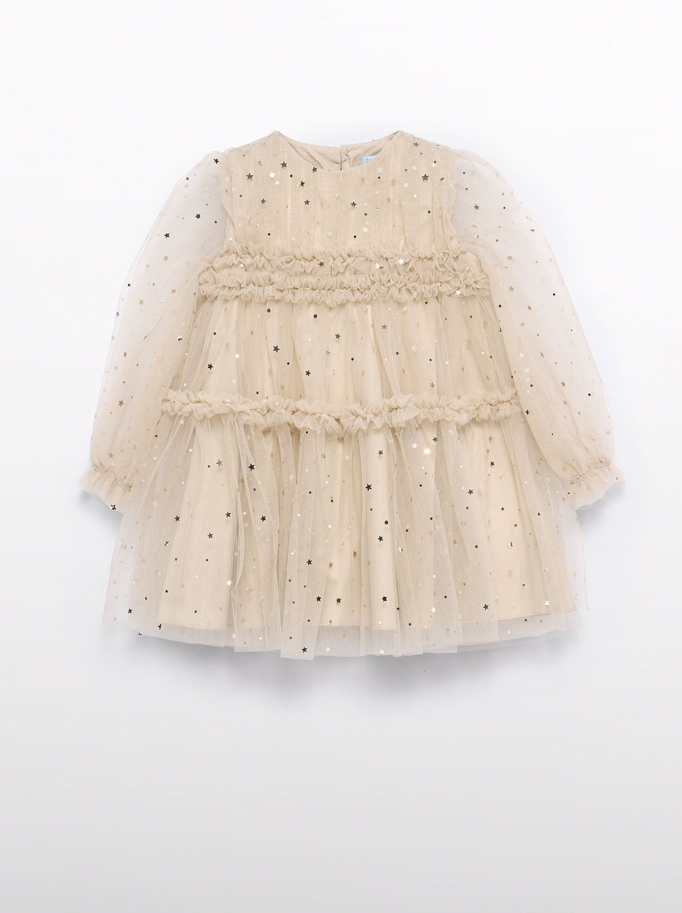 Girls Tulle  and Star Long Sleeve Dress