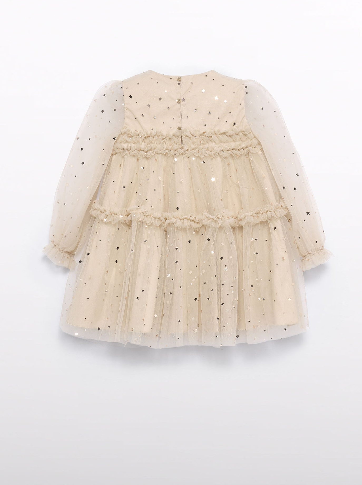 Girls Tulle  and Star Long Sleeve Dress